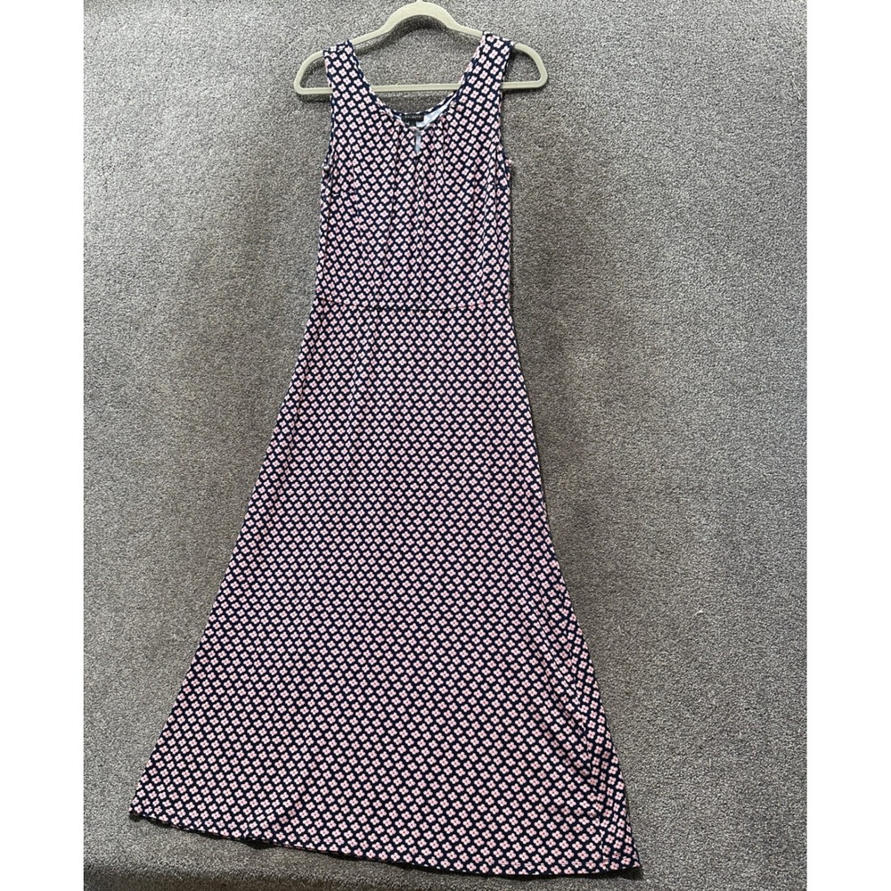 Talbots Maxi Dress Women Small Geometric Floral Retro Vacation Sundress Everyday